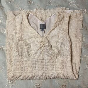 Rabbit Rabbit Rabbit Cream Lace Smocked Dress Size Large